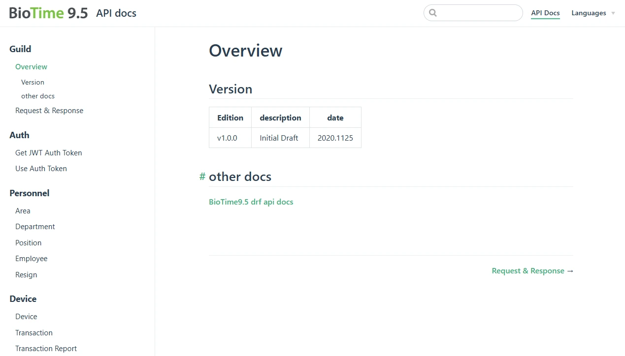 ZKBiotime API Intergration
